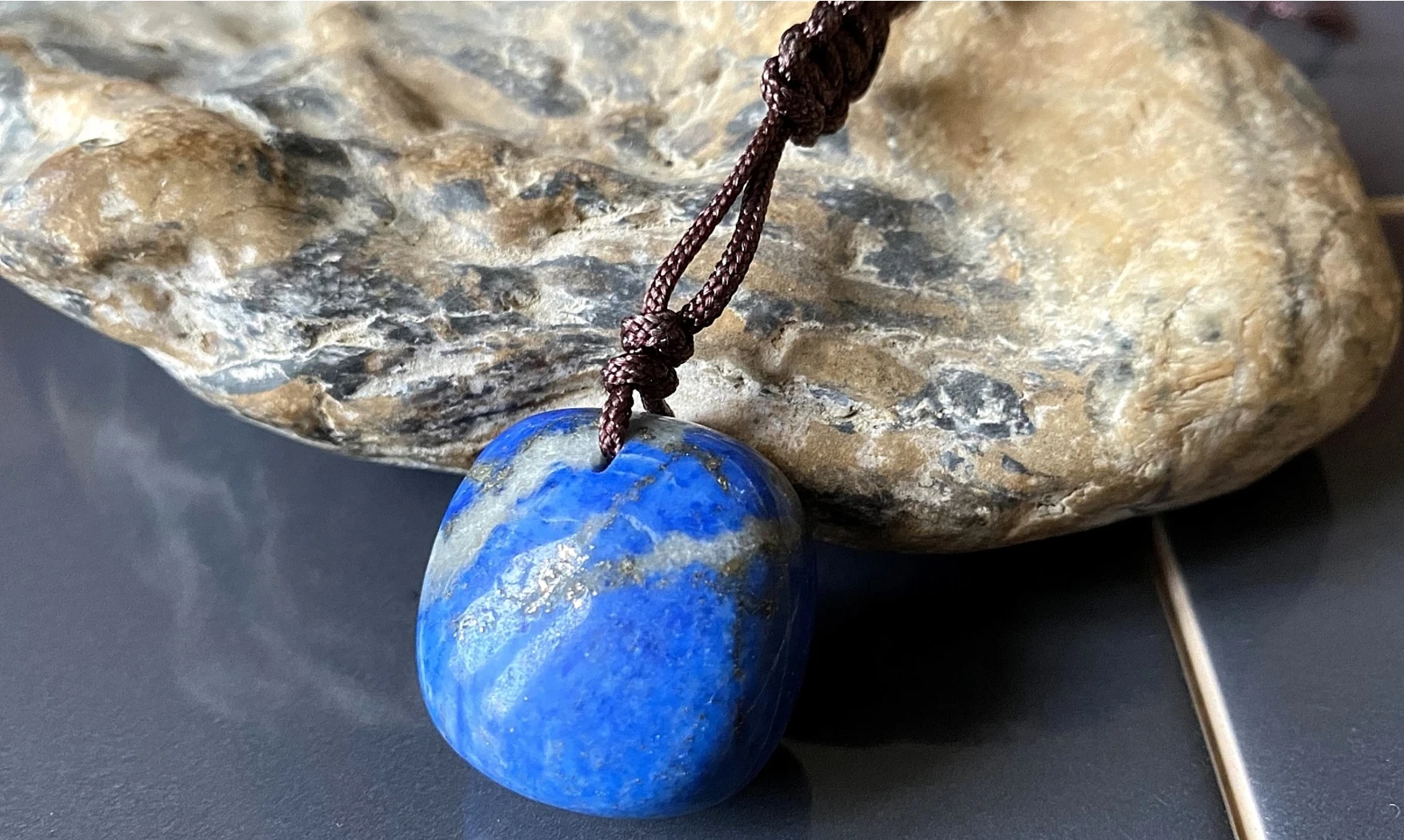 Lapis Lazuli pierre percée 3 pendentif