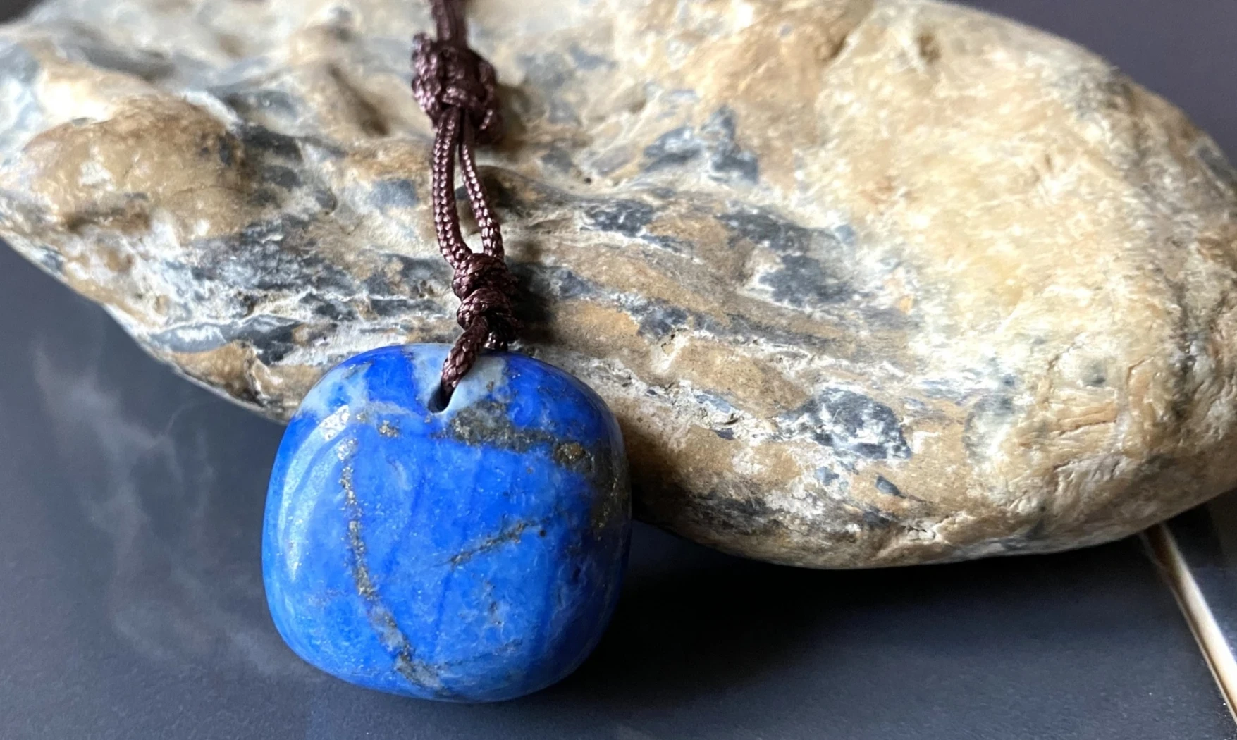 Lapis Lazuli pierre percée 3 pendentif