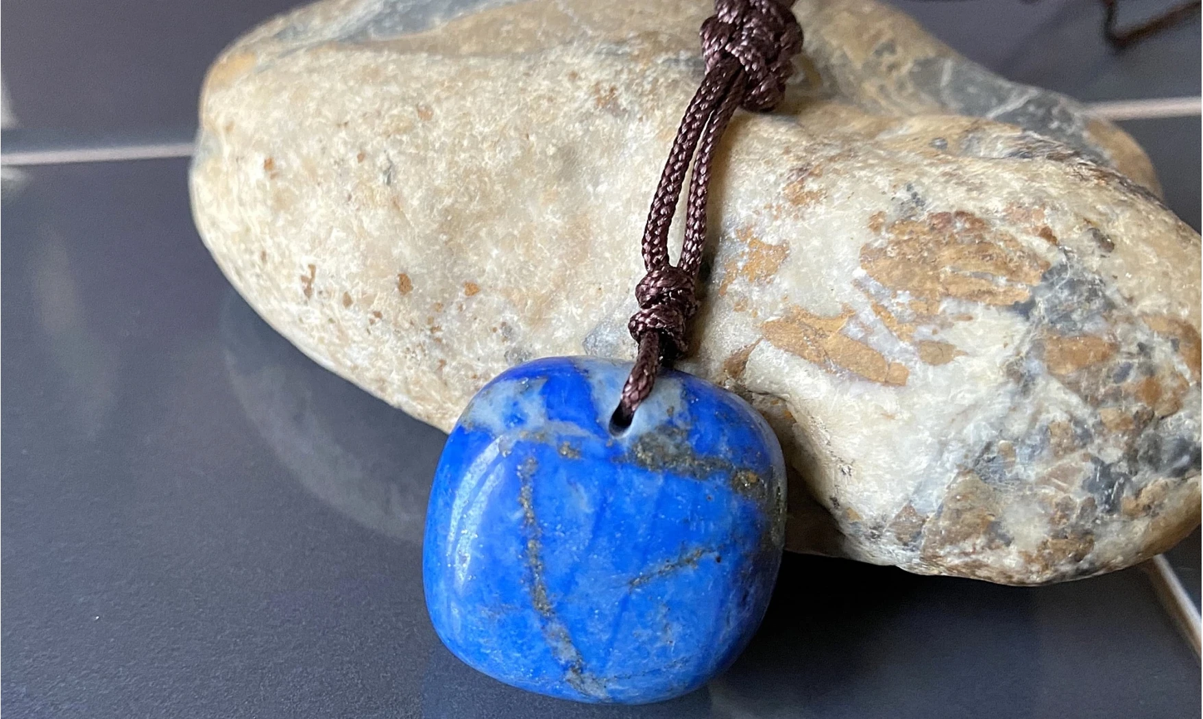 Lapis Lazuli pierre percée 3 pendentif