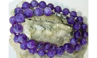 Améthyste pierres Boules collier
