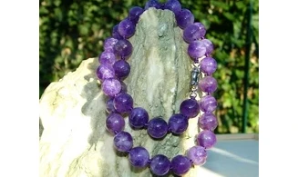 Améthyste pierres Boules collier