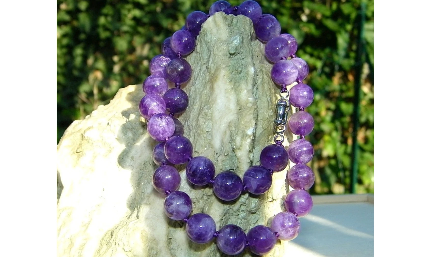 Améthyste pierres Boules collier