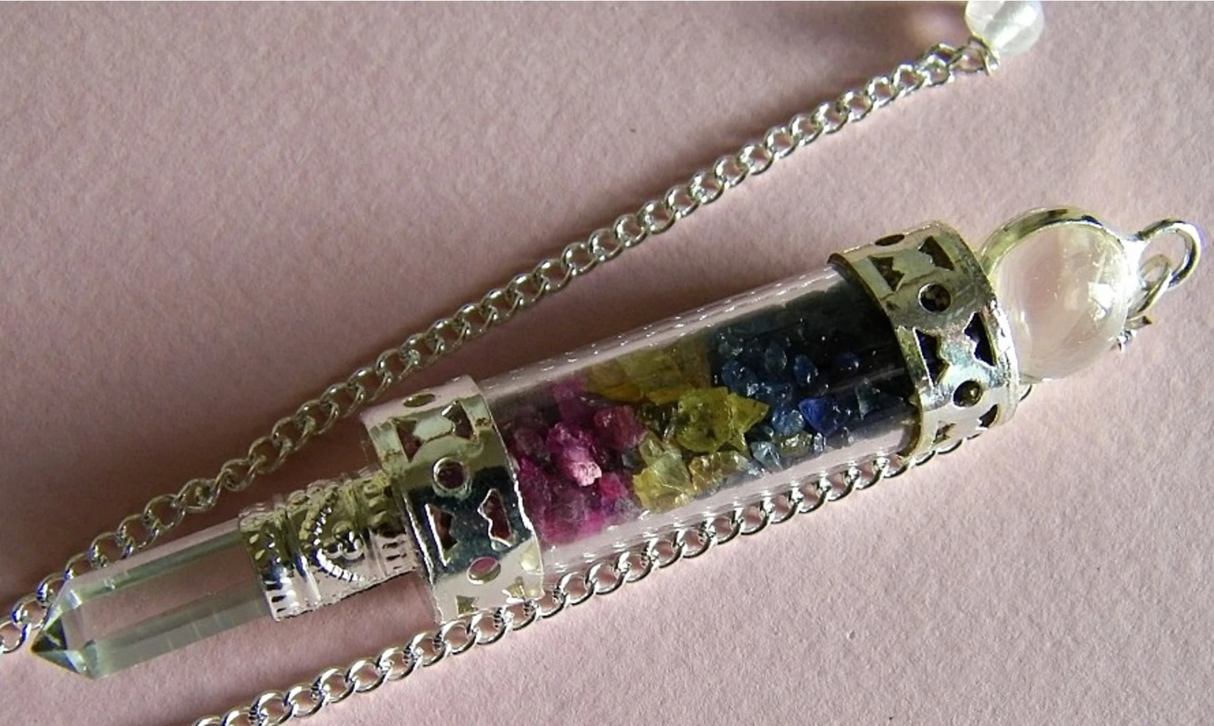 Saphir pierre Pointe Cristal Pendule