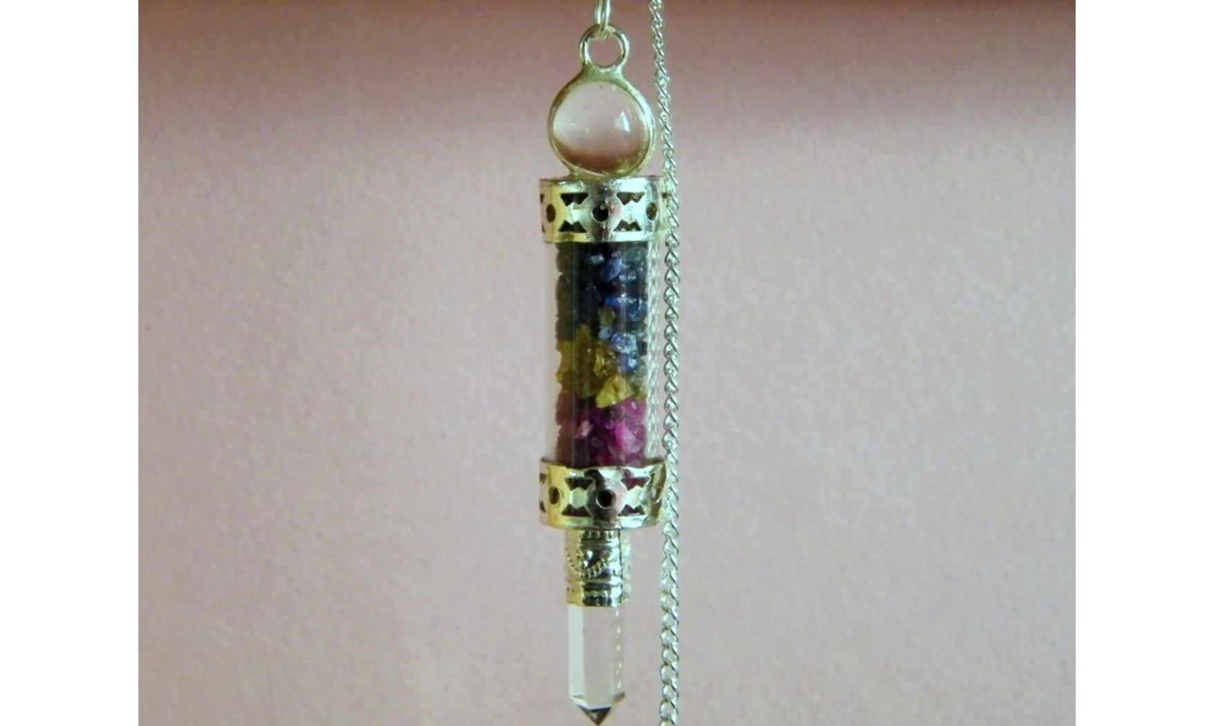 Saphir pierre Pointe Cristal Pendule