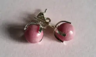 Boules pierre Rhodonite Argent