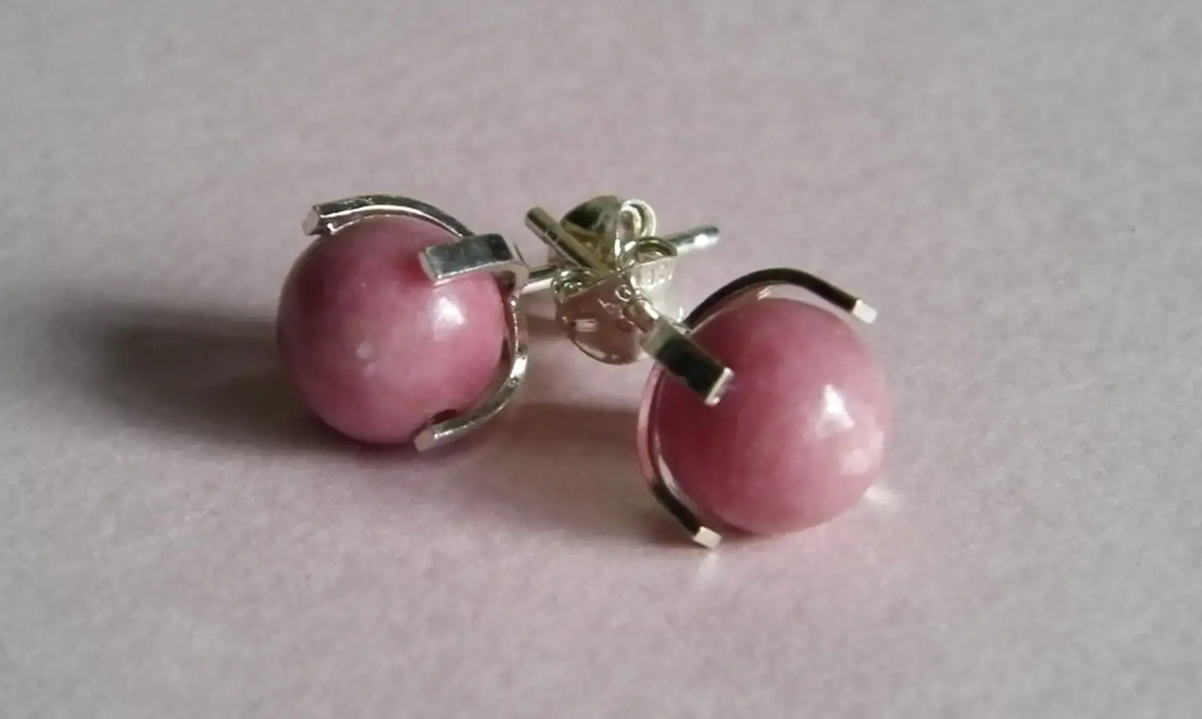 Boules pierre Rhodonite Argent
