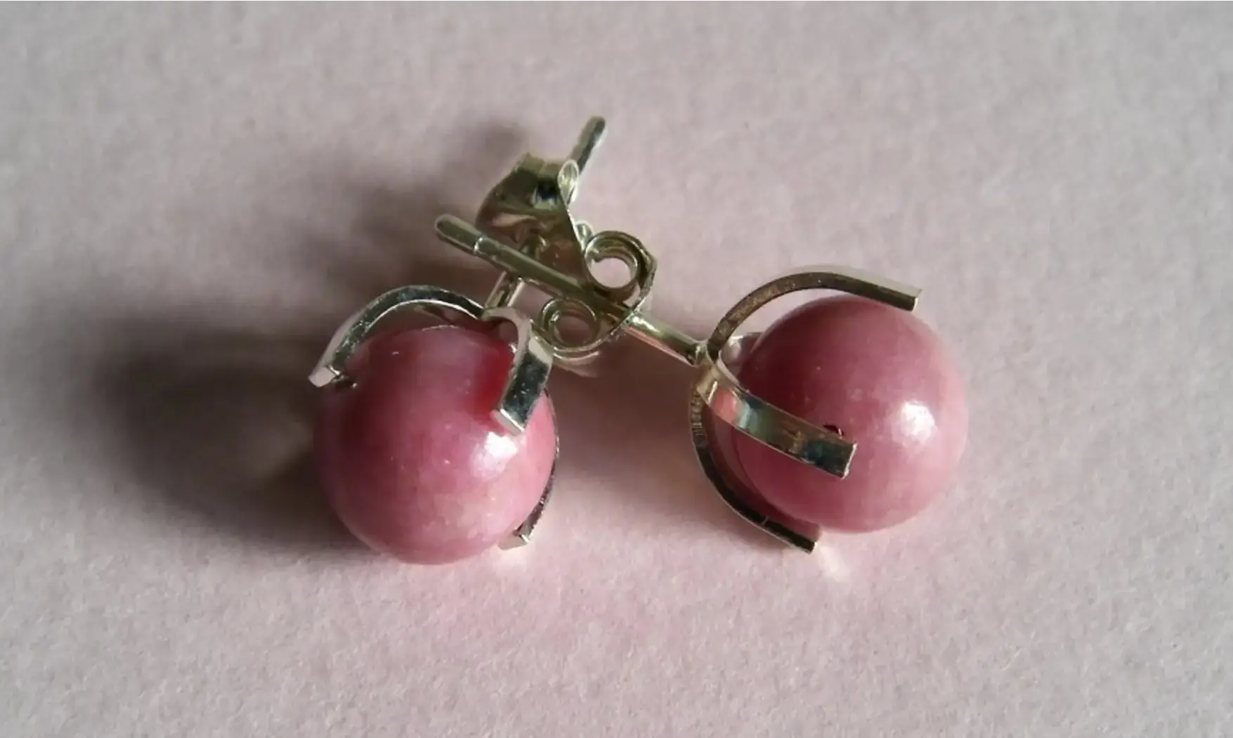 Boules pierre Rhodonite Argent