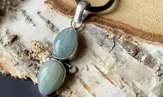 Aquamarine & 925 Silver plated pendant 4