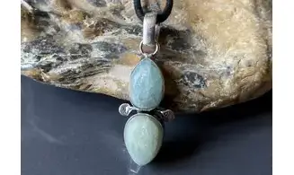 Aquamarine & 925 Silver plated pendant 4