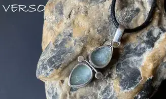 Aquamarine & 925 Silver plated pendant 4