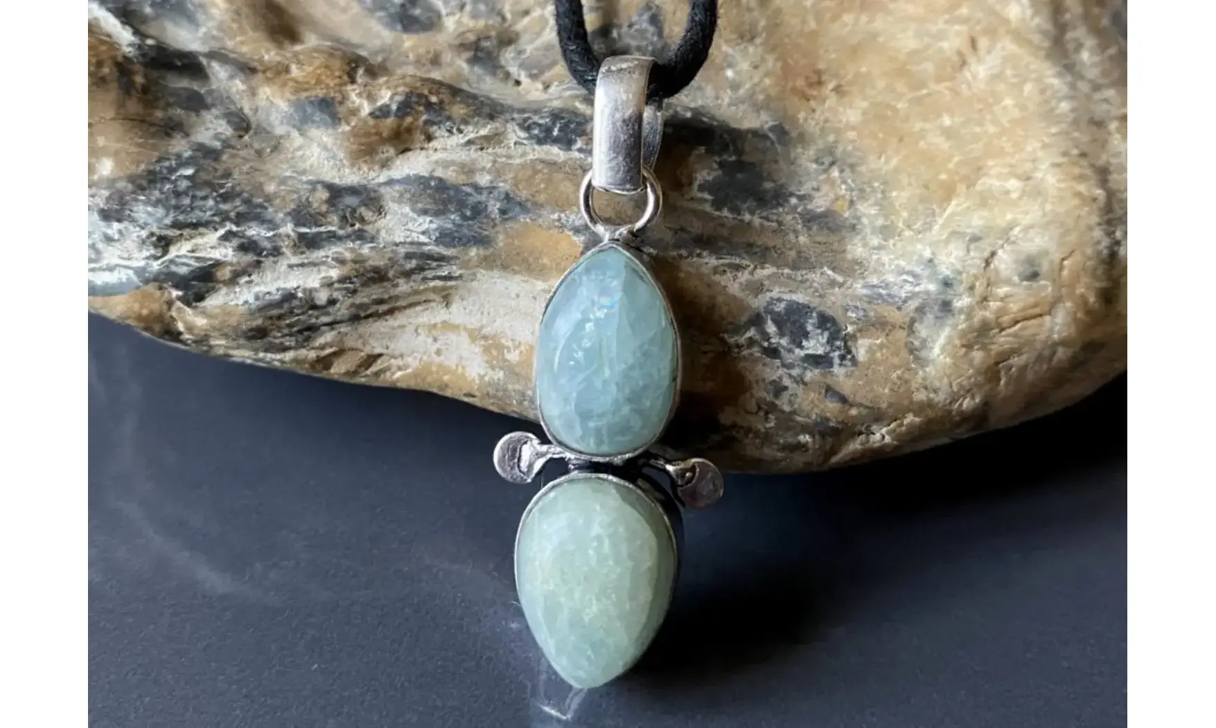 Aquamarine & 925 Silver plated pendant 4