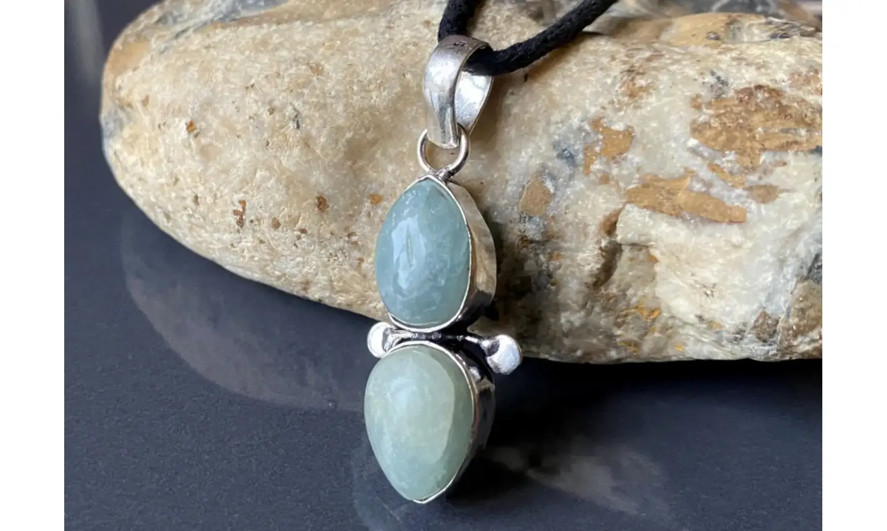 Aquamarine & 925 Silver plated pendant 4