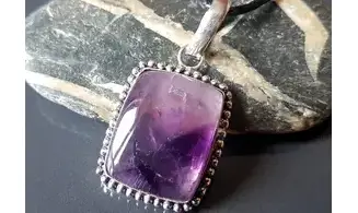 Amethyst & 925 Silver plated pendant