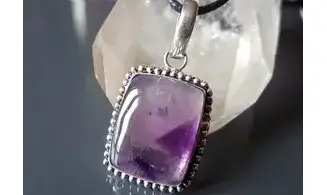 Améthyste pierre pendentif & Argent