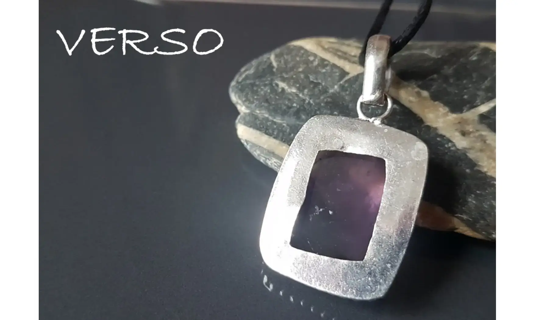 Améthyste pierre pendentif & Argent