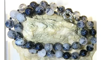 Black Rutile Round beads Necklace