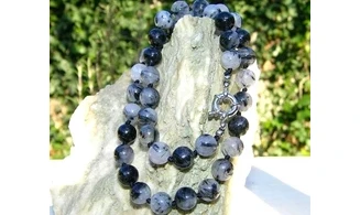 Black Rutile Round beads Necklace
