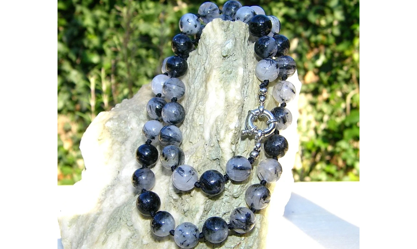 Black Rutile Round beads Necklace