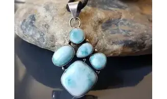 Larimar pierre pendentif & Argent