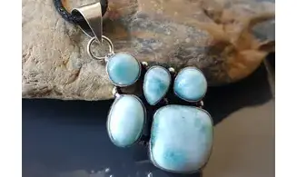 Larimar pierre pendentif & Argent