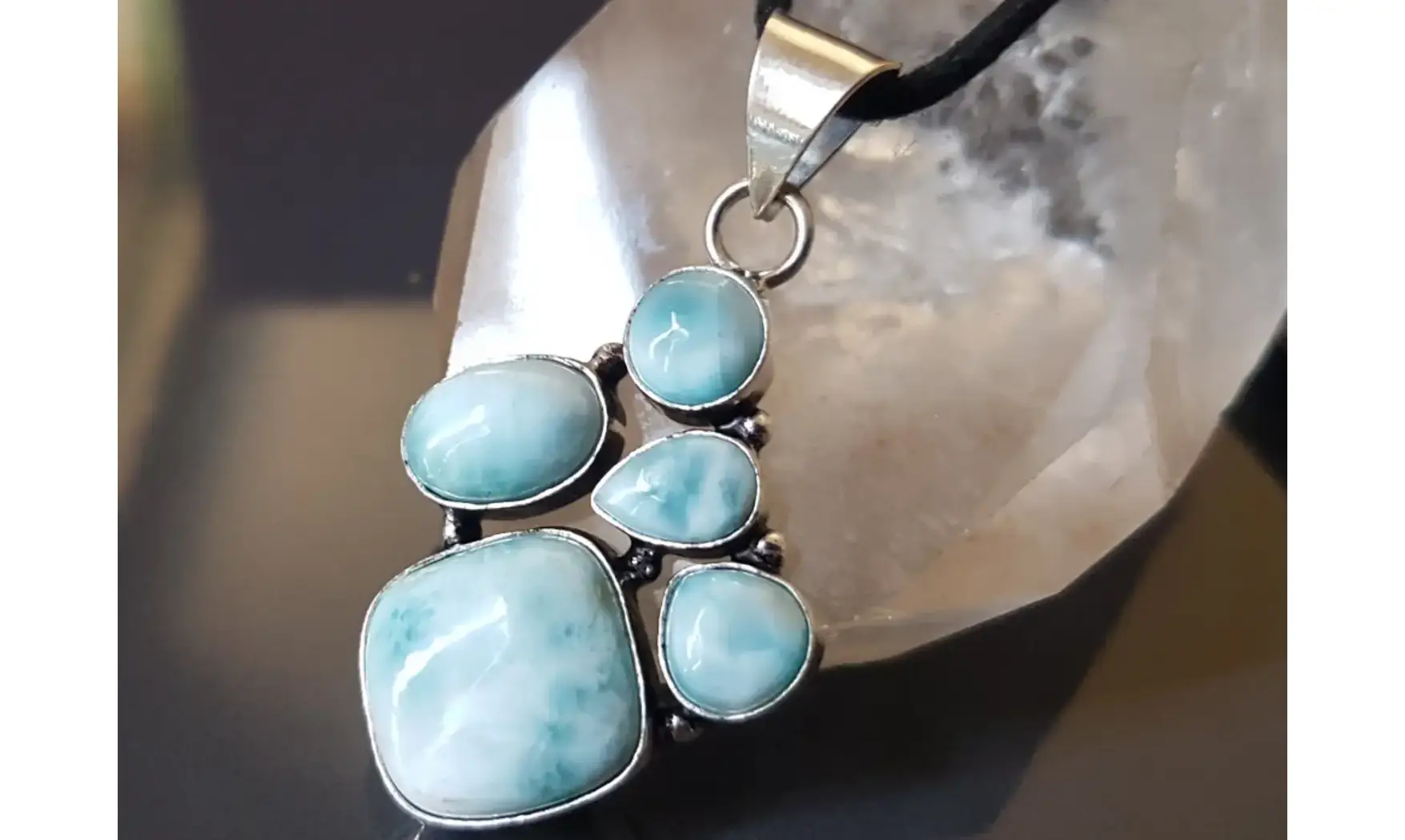 Larimar pierre pendentif & Argent
