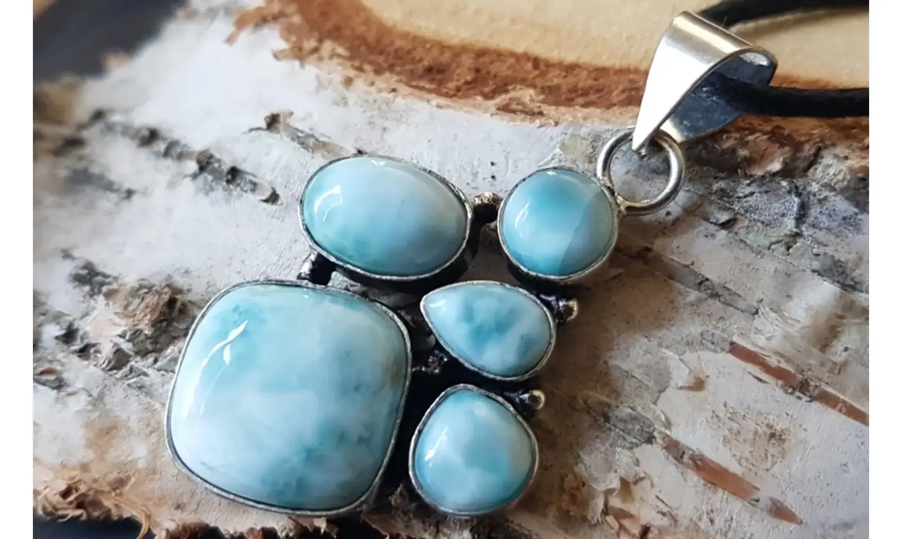 Larimar pierre pendentif & Argent