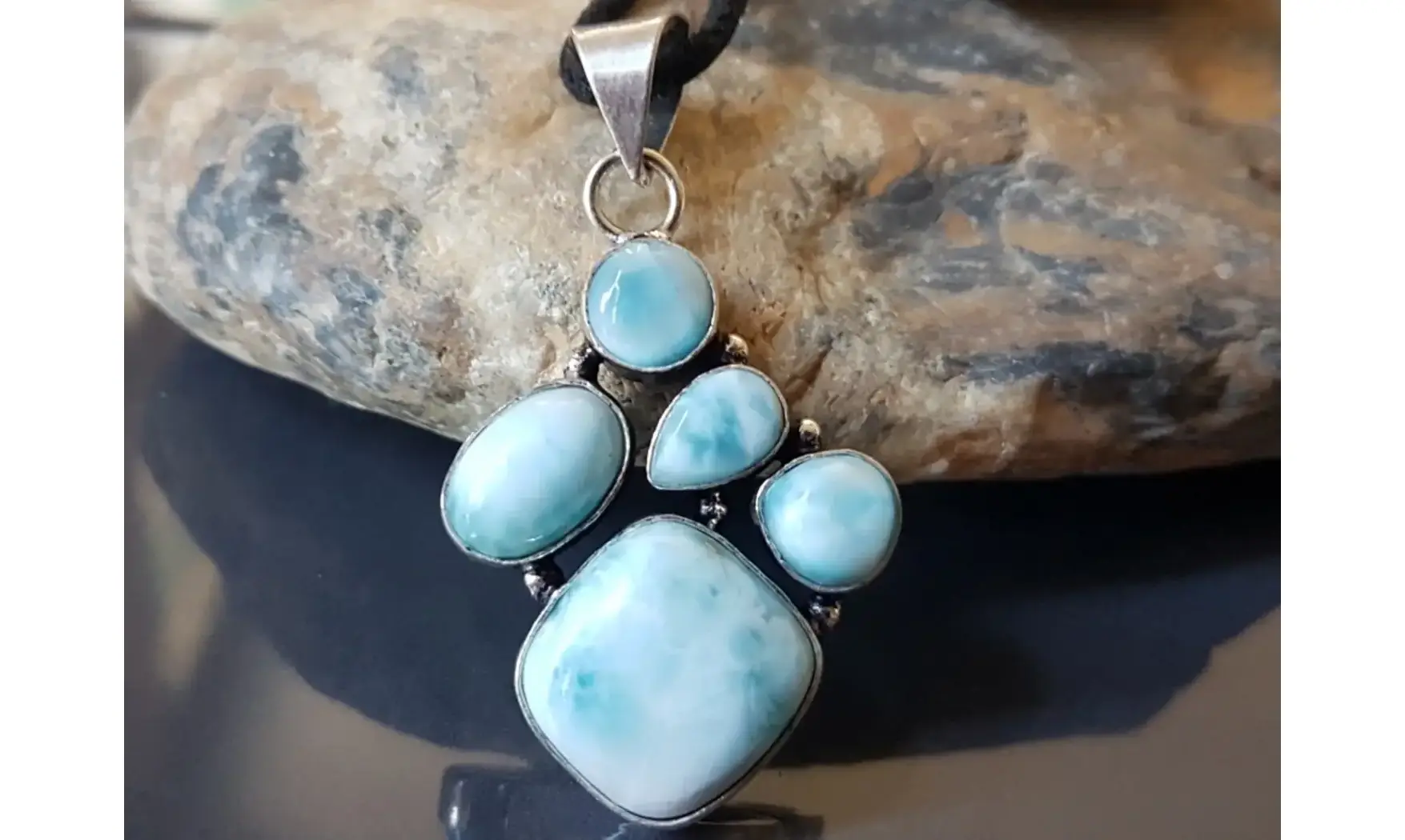 Larimar pierre pendentif & Argent