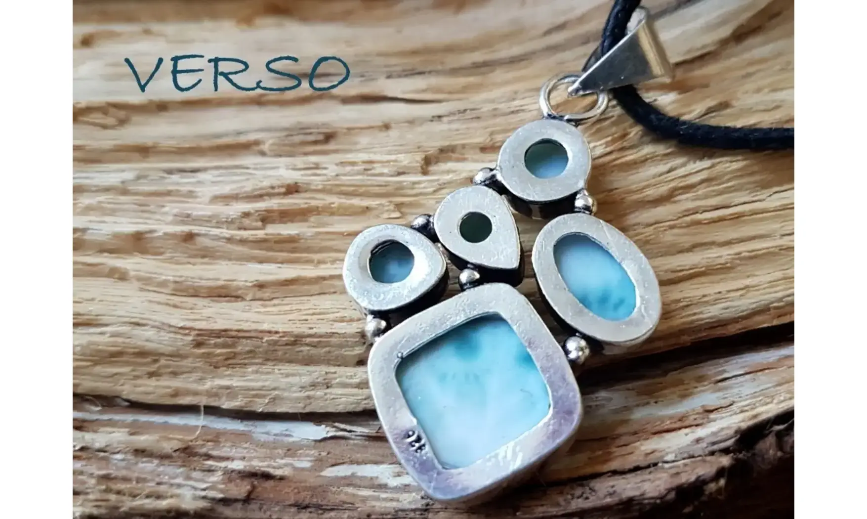 Larimar pierre pendentif & Argent