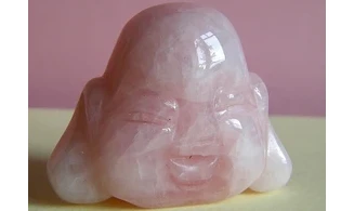 Rose quartz Buddha head
