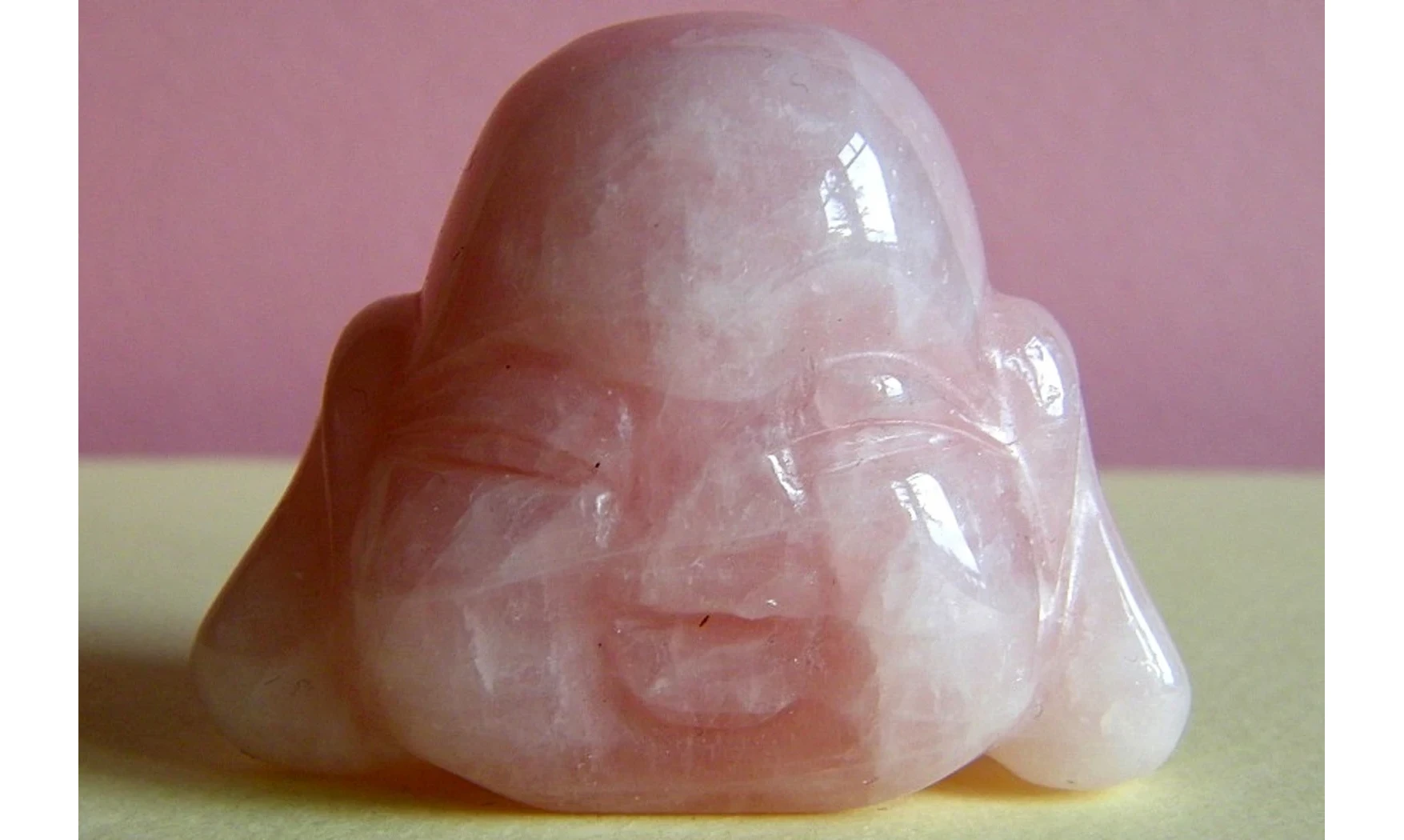 Rose quartz Buddha head