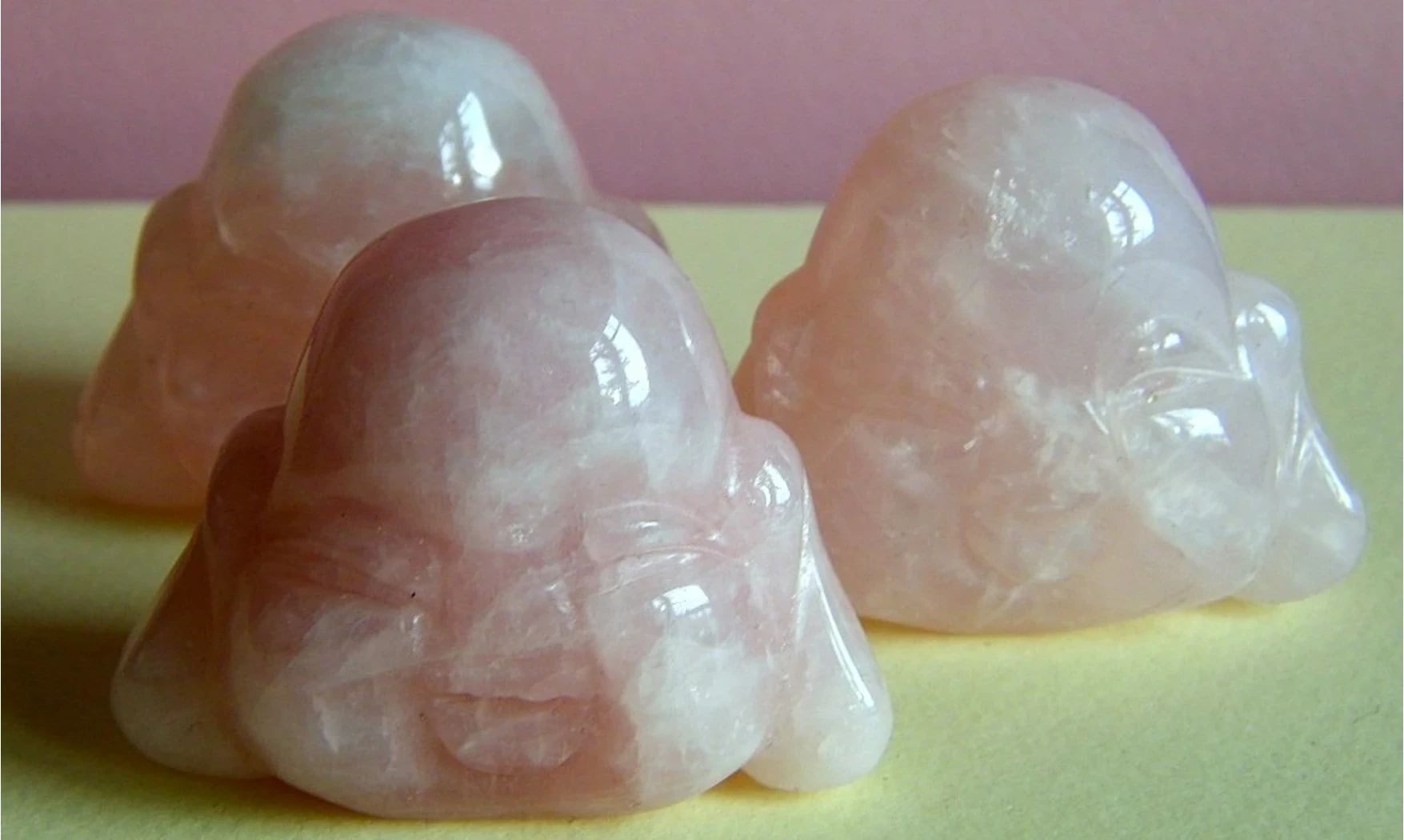 Quartz rose Tête Bouddha pierre