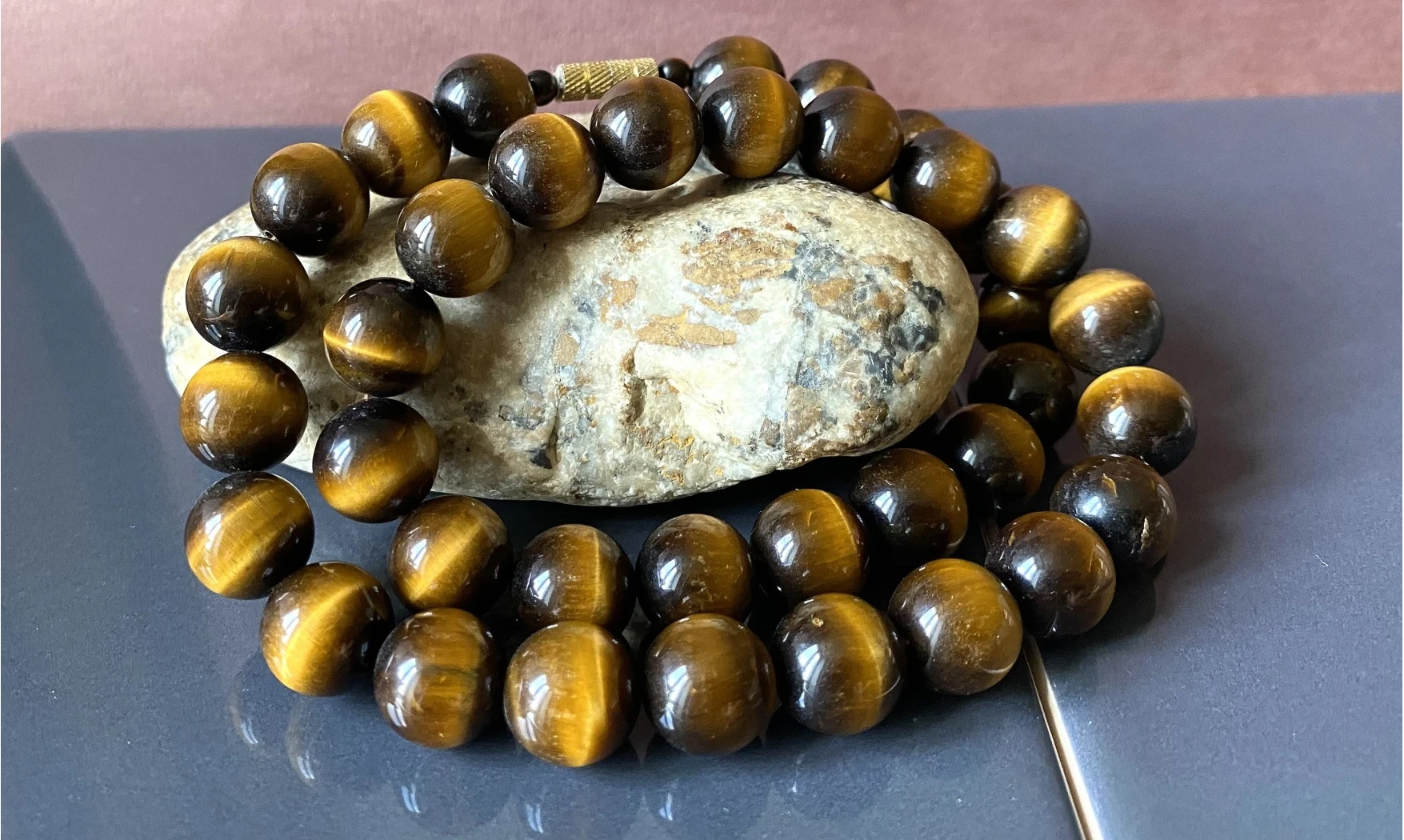 Tiger Eye Round beads Necklace