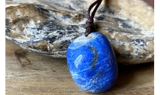 Lapis Lazuli stone drilled pendant 2