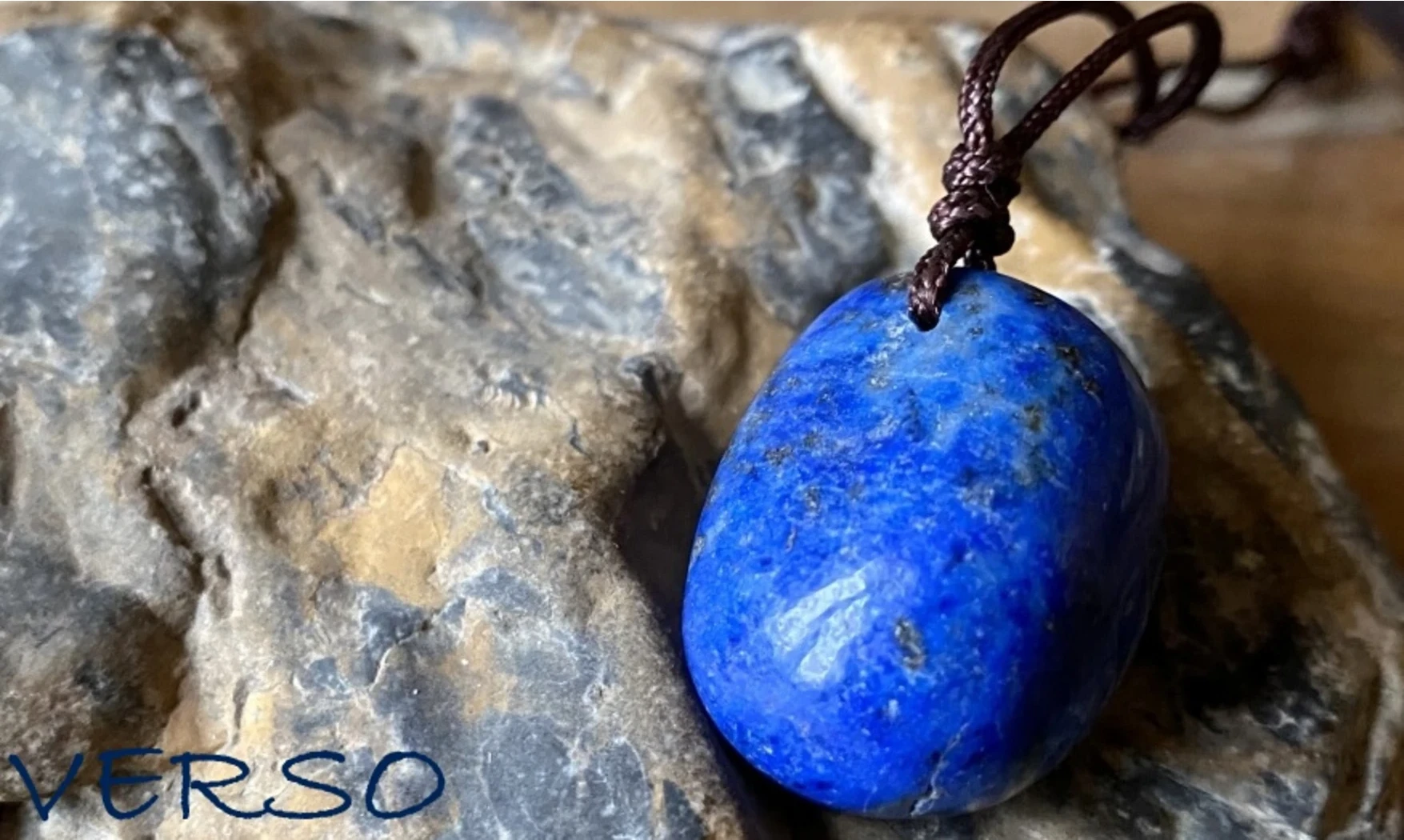 Lapis Lazuli pierre percée 2 pendentif