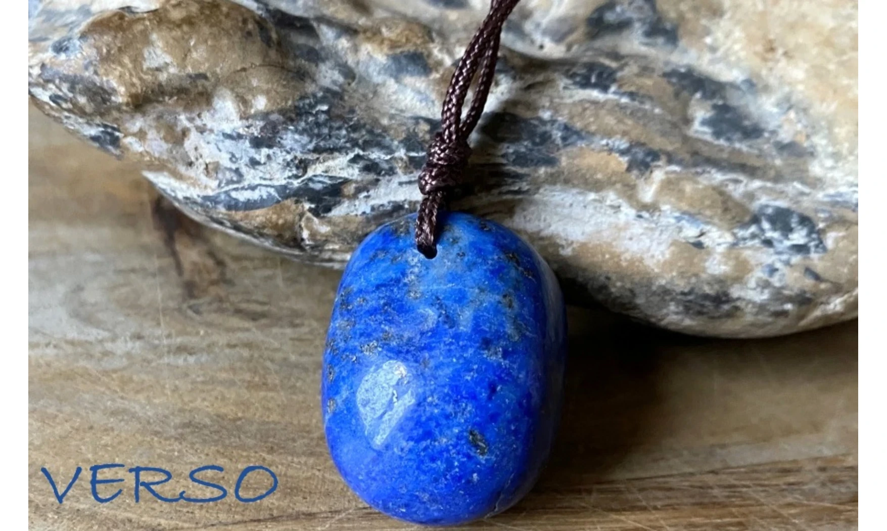 Lapis Lazuli pierre percée 2 pendentif