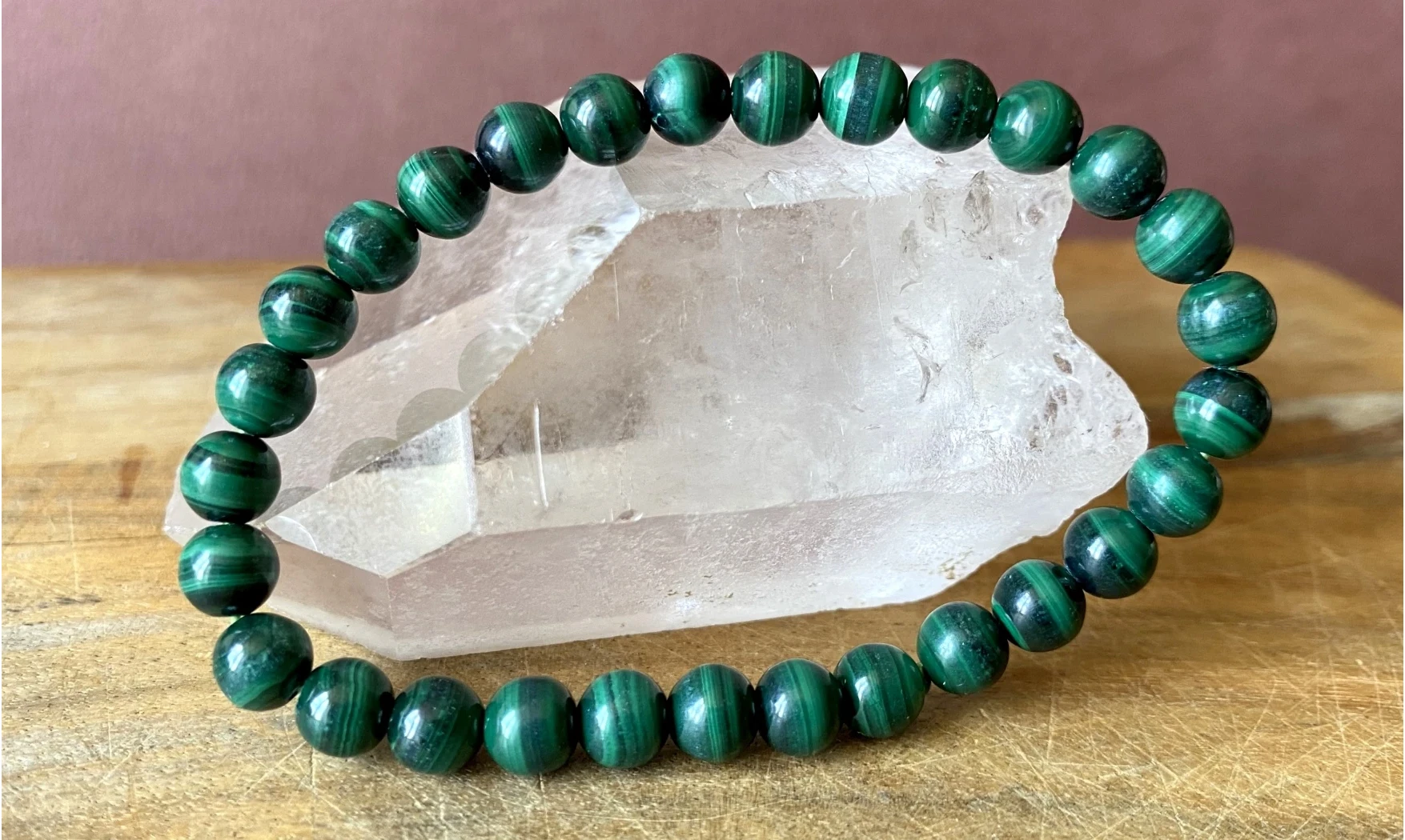 Malachite pierres Boules bracelet