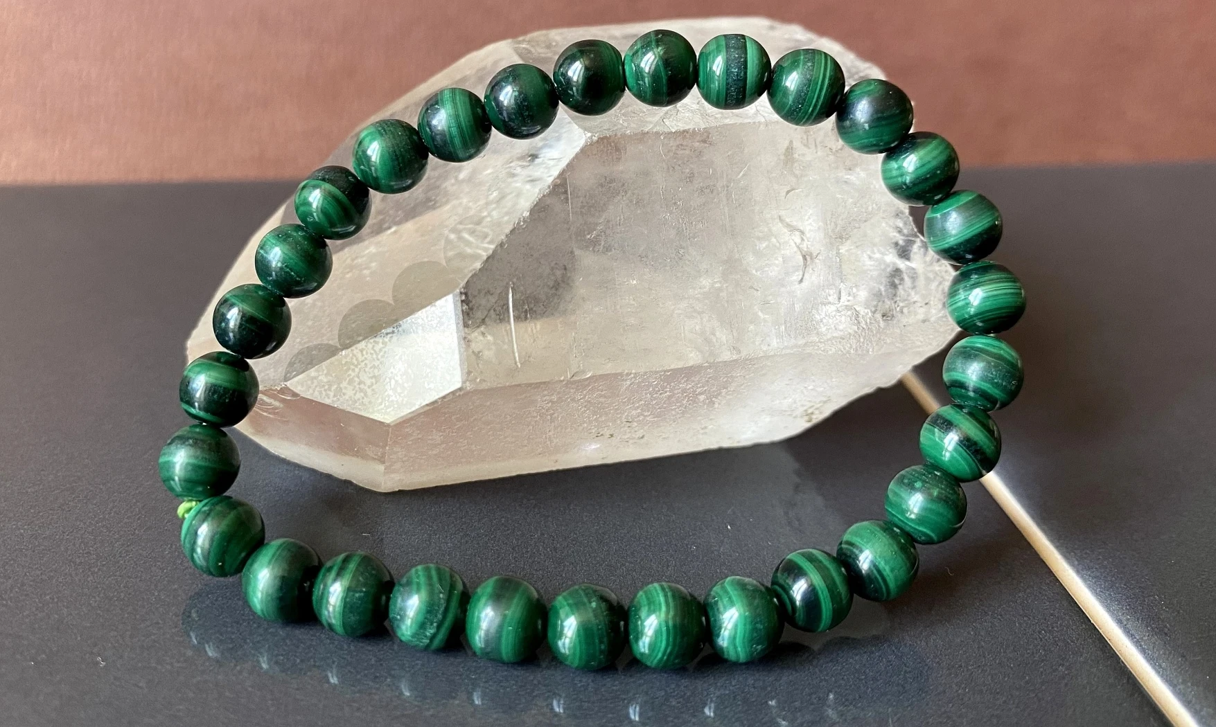 Malachite pierres Boules bracelet