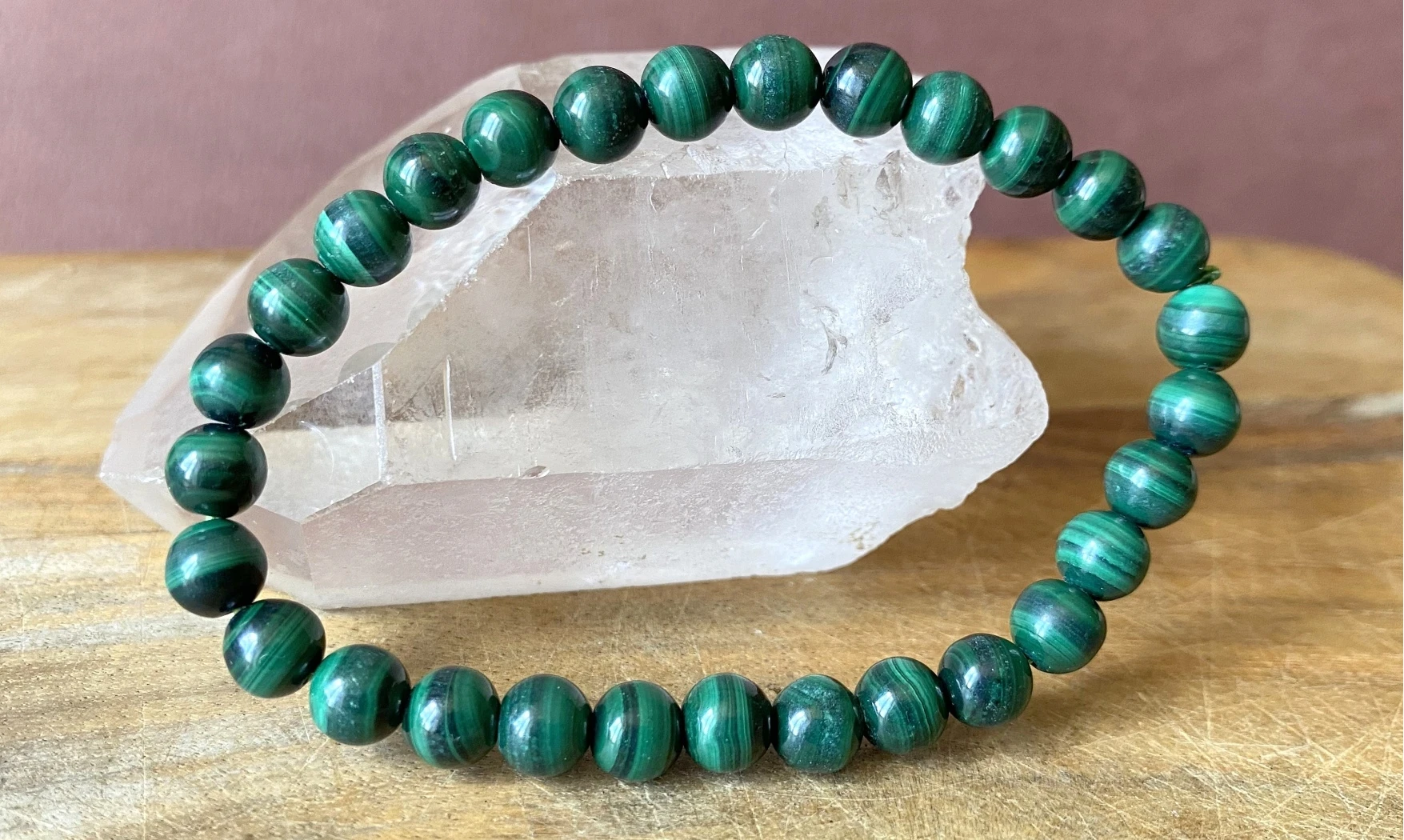 Malachite pierres Boules bracelet