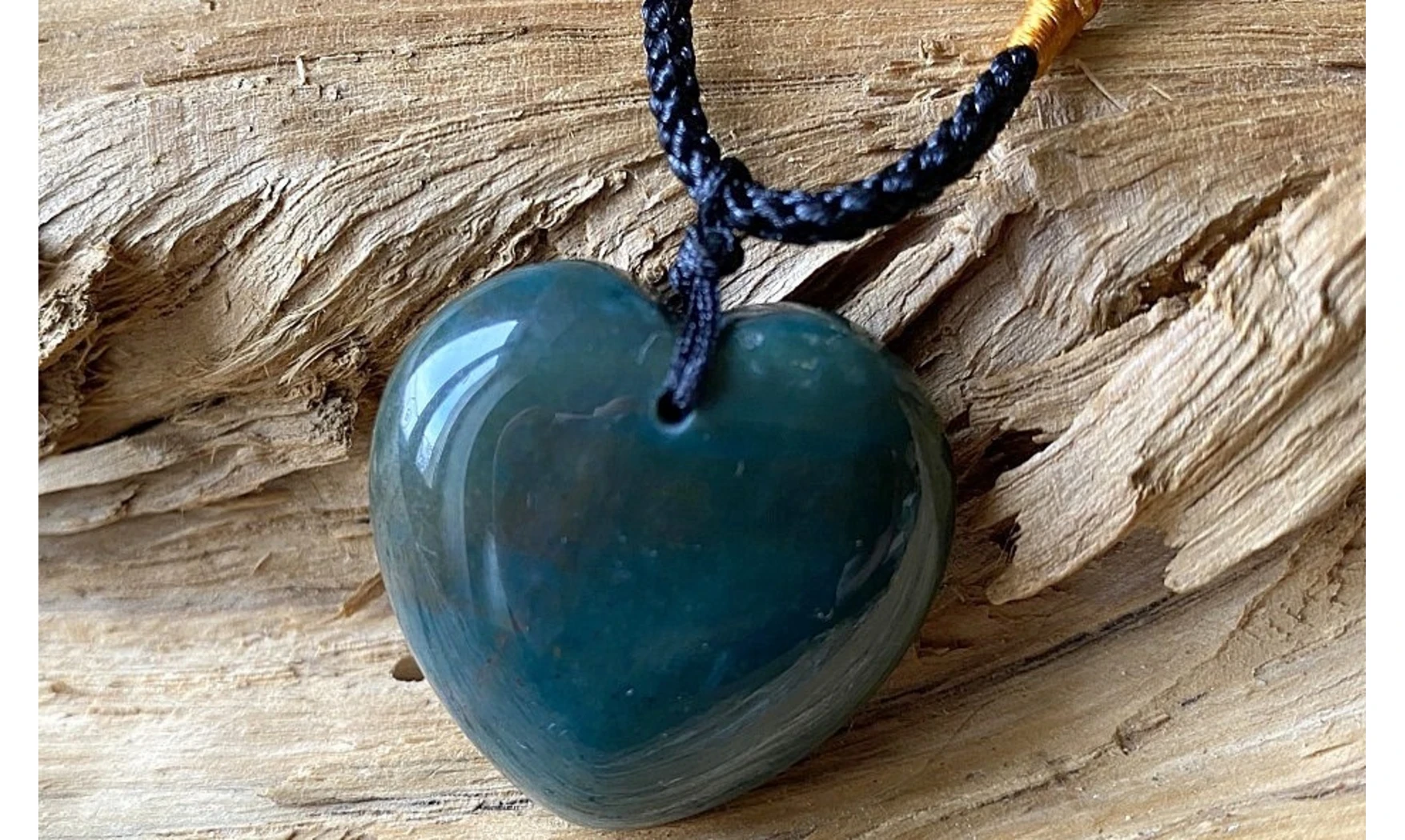 Agate Mousse Coeur pierre pendentif 3