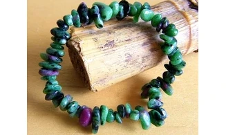 Rubis sur Zoisite bracelet Baroque