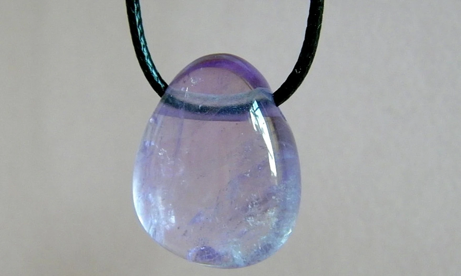 Amethyst stone drilled pendant