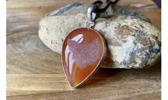 Cornaline Druzy pendentif & Argent