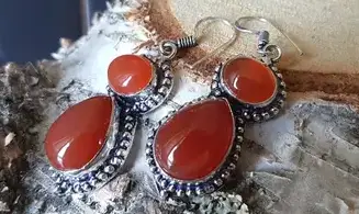 Cornelian 925 Silver plated Earring