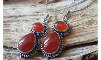 Cornelian 925 Silver plated Earring