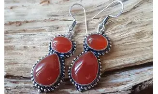 Cornelian 925 Silver plated Earring