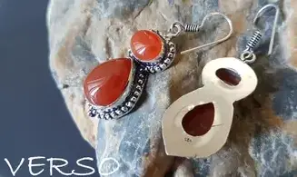 Cornelian 925 Silver plated Earring