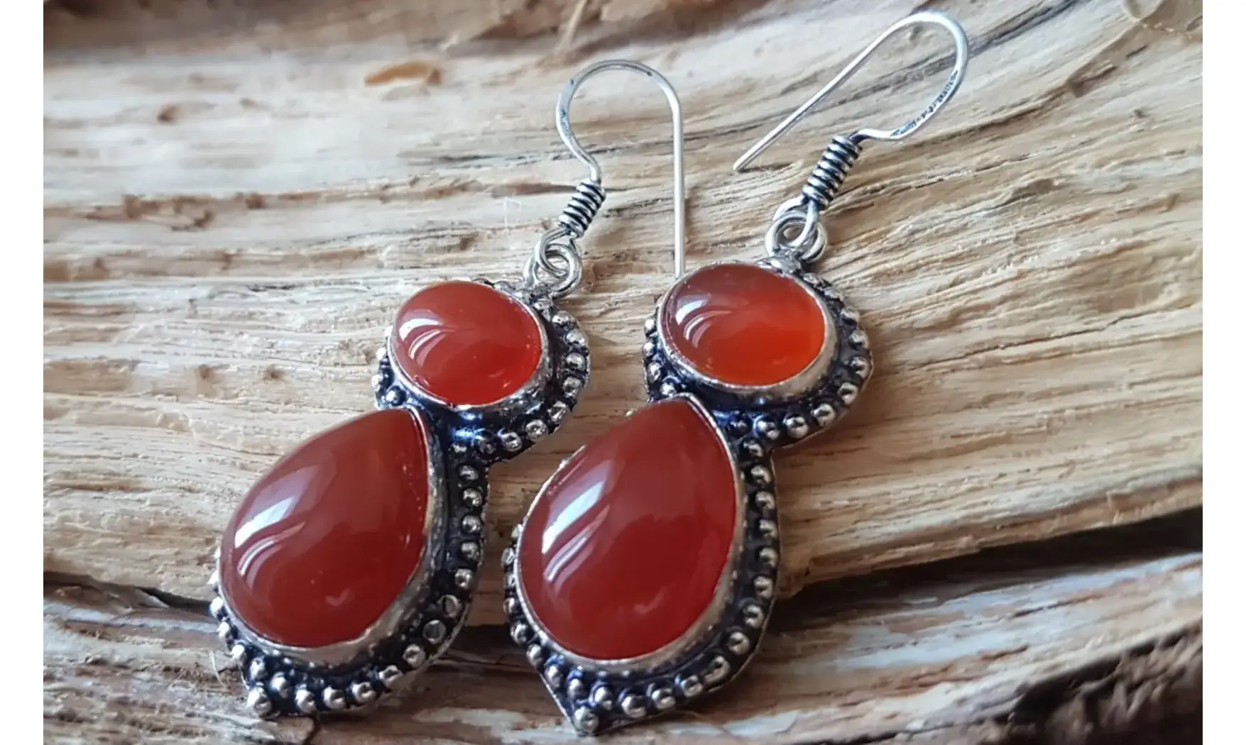 Cornelian 925 Silver plated Earring