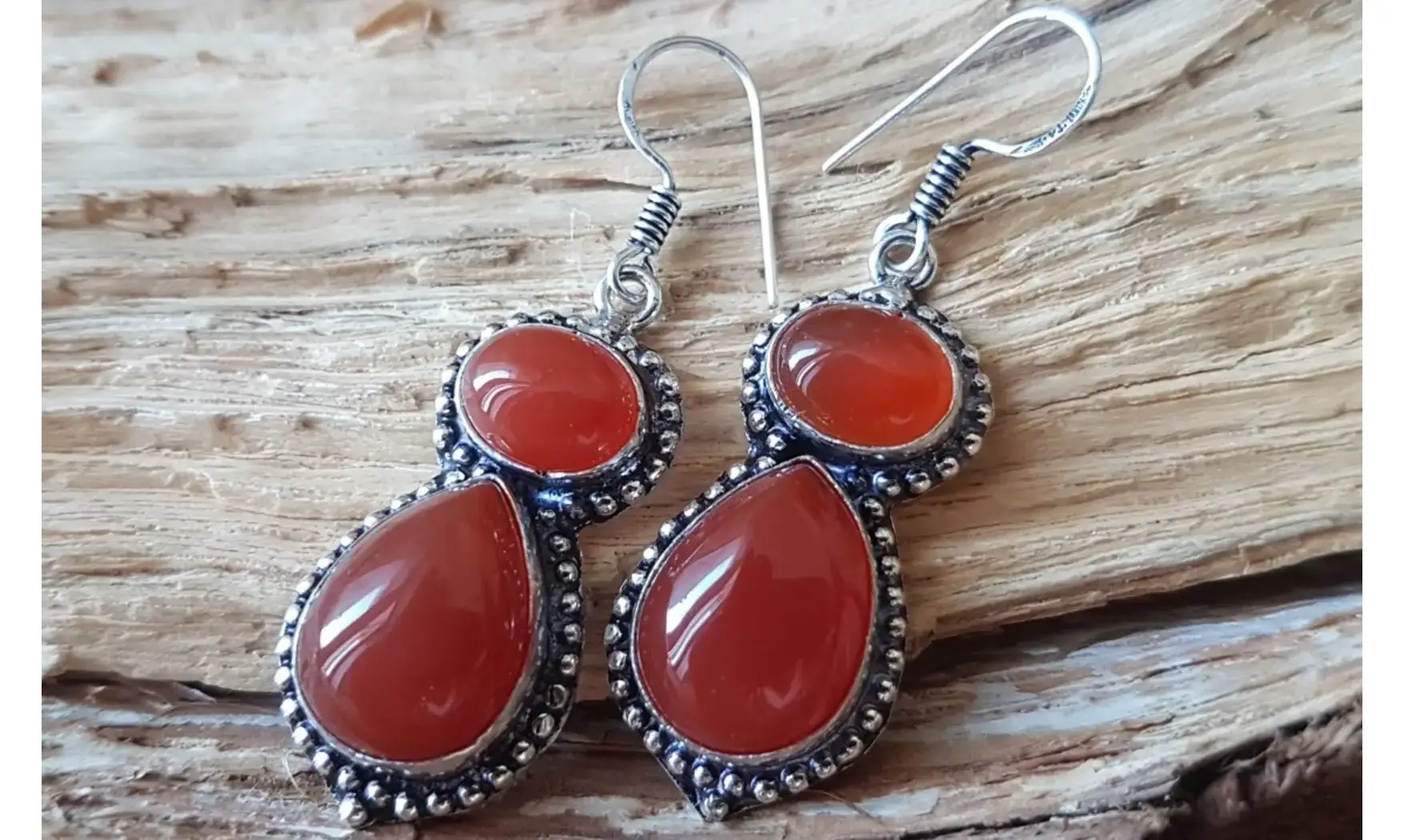 Cornelian 925 Silver plated Earring