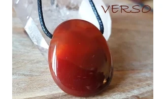 Cornelian stone drilled pendant 4