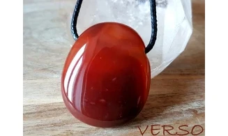 Cornaline pierre percée 4 pendentif